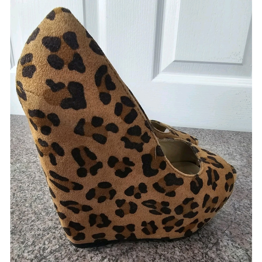 Leopard women wedges Open Toe Shoes Size 5 - Picture 10 of 10